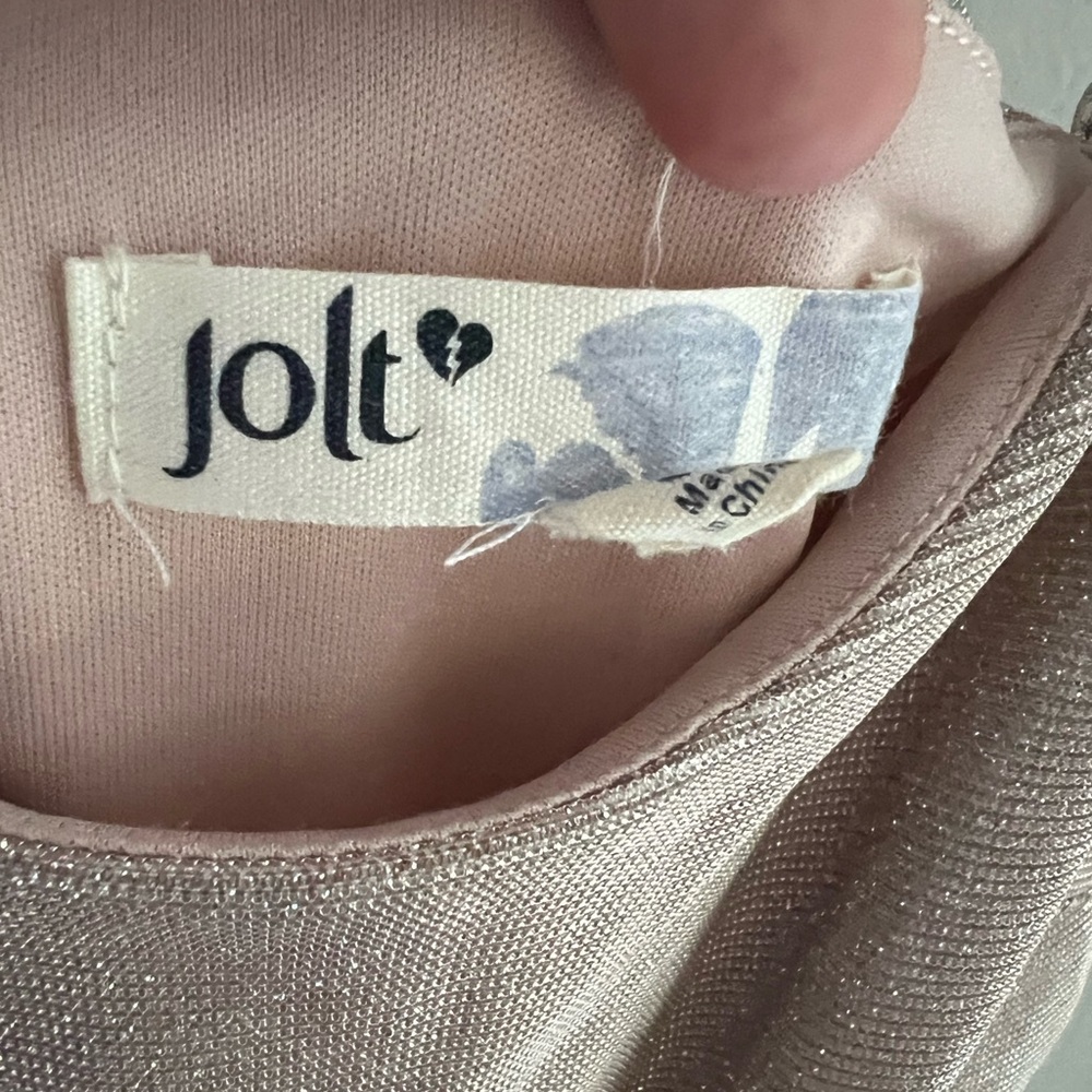 Jolt Tan Bodycon Cocktail Dress with Plunge Neckline - Picture 6 of 6